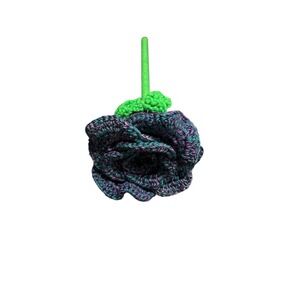 NEW handmade crochet artificial flowers wood stem 1 PURPLE TEAL LIGHT GREEN